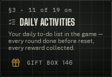 The header while claiming is on — the gold gift, today's points and the on-count.