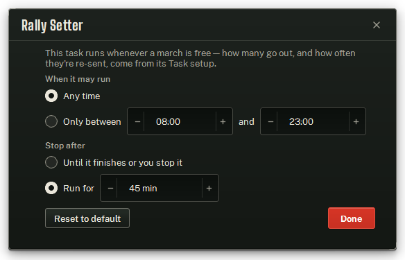 A looping task adds Stop after.